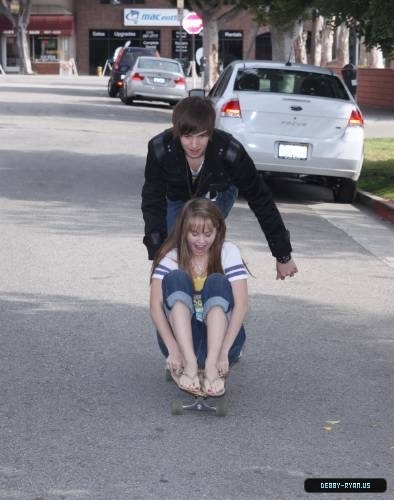 debby-ryan-0006 - Debby - Ryan - Gets - Skateboarding - Lessions - From - Her - Brother - Chris - Ryan