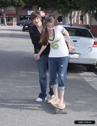 debby-ryan-0010 - Debby - Ryan - Gets - Skateboarding - Lessions - From - Her - Brother - Chris - Ryan