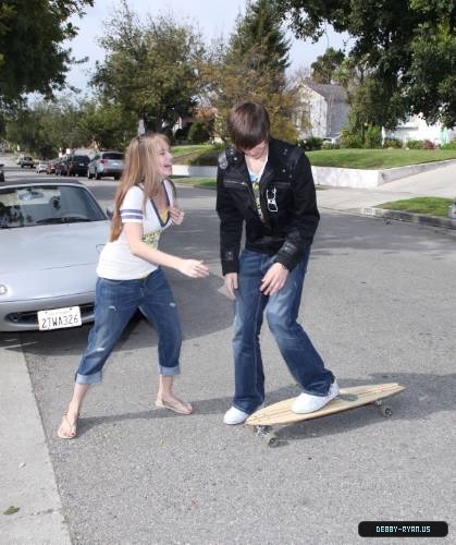 debby-ryan-0016 - Debby - Ryan - Gets - Skateboarding - Lessions - From - Her - Brother - Chris - Ryan