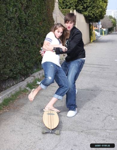 debby-ryan-0027 - Debby - Ryan - Gets - Skateboarding - Lessions - From - Her - Brother - Chris - Ryan