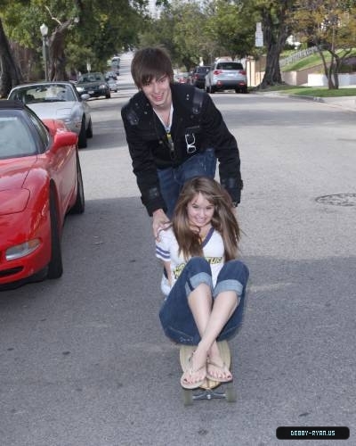 debby-ryan-0031 - Debby - Ryan - Gets - Skateboarding - Lessions - From - Her - Brother - Chris - Ryan