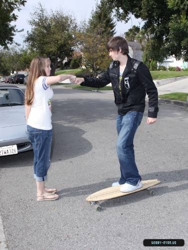 debby-ryan-0035 - Debby - Ryan - Gets - Skateboarding - Lessions - From - Her - Brother - Chris - Ryan