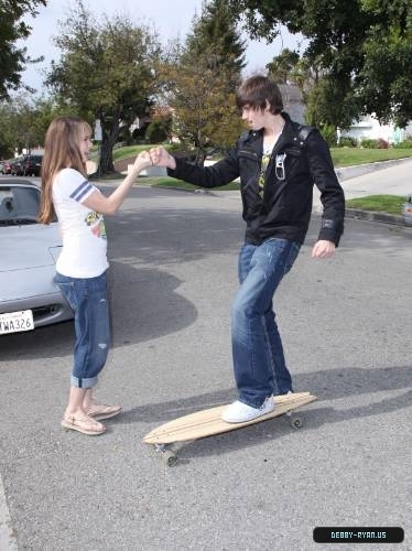 debby-ryan-0036 - Debby - Ryan - Gets - Skateboarding - Lessions - From - Her - Brother - Chris - Ryan