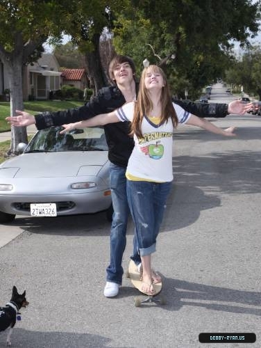 debby-ryan-0038 - Debby - Ryan - Gets - Skateboarding - Lessions - From - Her - Brother - Chris - Ryan