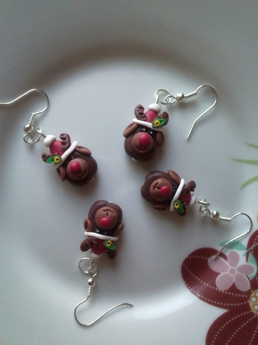 IMG3355 cercei reni    15 lei; cercei fimo reni de craciun
