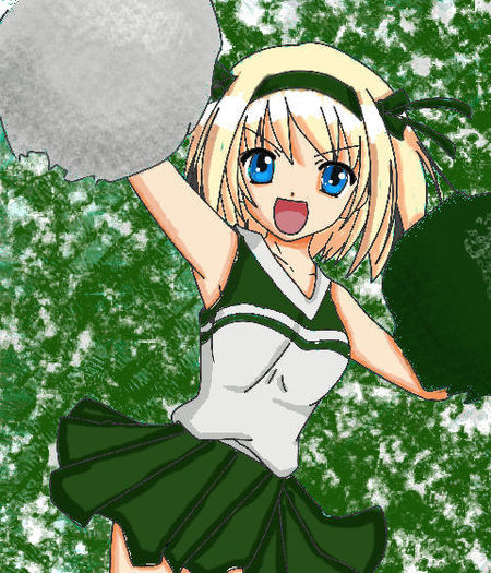 Anime_Cheerleader_colored_by_Max4597 - ANIME - Cheerleader