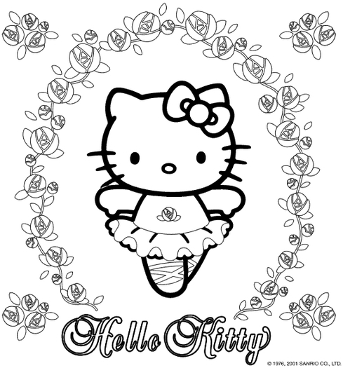 alb-negru - hello kitty