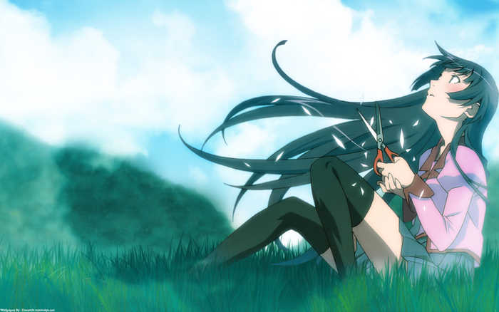 Konachan_com%20-%2057533%20bakemonogatari%20senjougahara_hitagi - ANIME - Sky