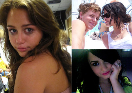Miley-Demi-Selena-twitter-pics - selena miley si demi