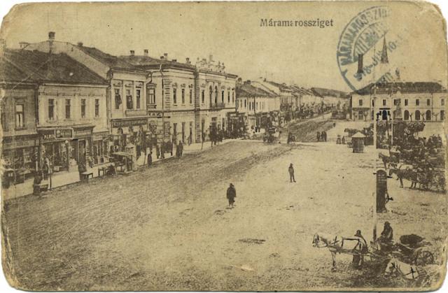 Carte postala Sighet  1918 - Centru vechi - imagini din alte vremuri