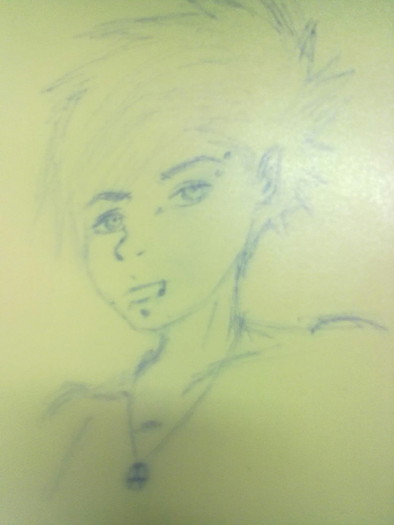 Desen cu Adam Lambert de pe banca mea de la sk