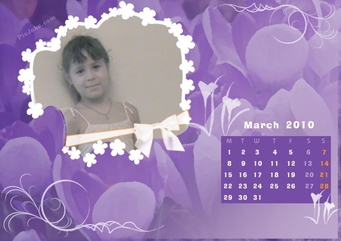 eu in calendar - poze cu mine