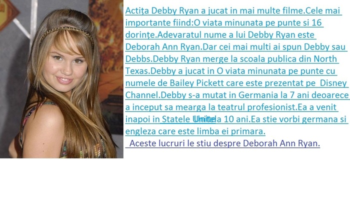 ce stim despre Debby - resvistamagiavedetelor