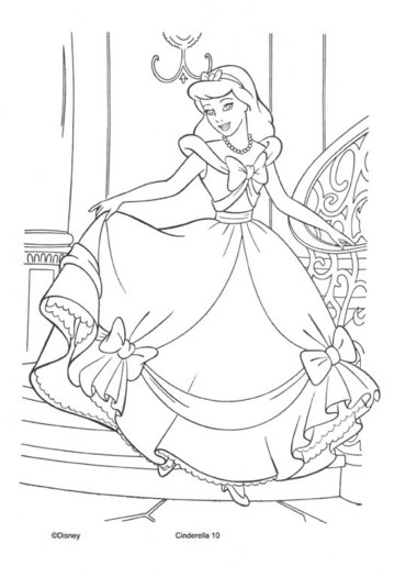 Cinderella10 - poze de colorat pentru copii