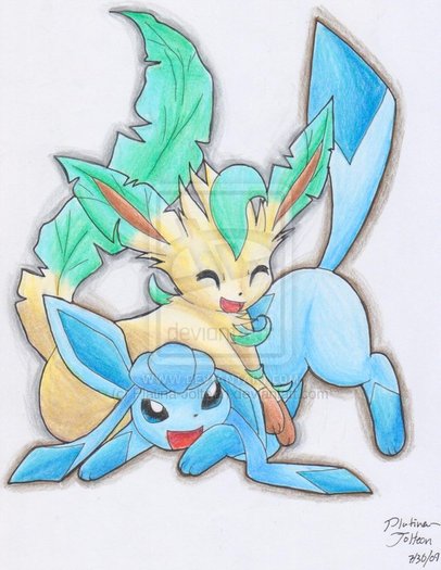 Leafeon_and_Glaceon_by_Platina_Jolteon[1] - leafeon