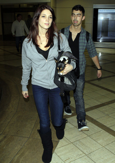 Joe+Jonas+Joe+Jonas+Ashley+Greene+Arriving+A4XLjIJEZRDl - Joe Jonas And Ashley Greene Arriving On A Flight At LAX