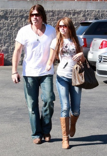  - x Miley Cyrus And Billy Ray Cyrus Out 2010