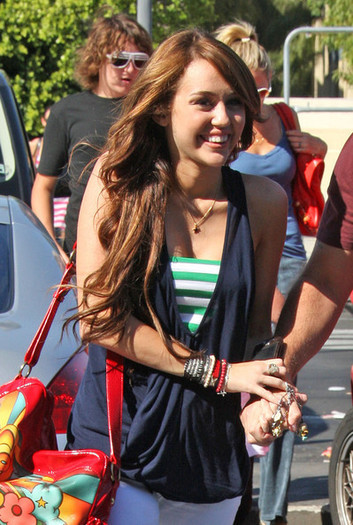  - x Miley Cyrus And Family Out For Billy Ray Birthday 2010