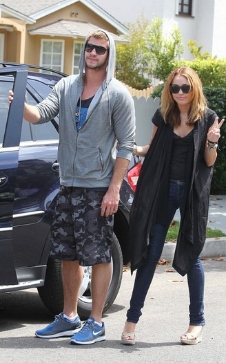  - x Miley Cyrus And Liam Hemsworth Out In North Hollyhood 2010