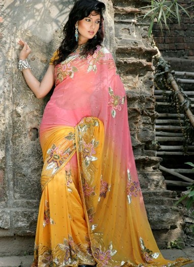 Eid-Wear-Saree-with-Beautiful-Embroidery-for-Winter-520x715