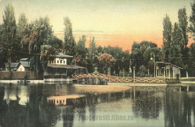 02_Gradina Cismigiu_Lacul, si restaurantul Monte Carlo - 5-VECHIUL BUCURESTI 1871