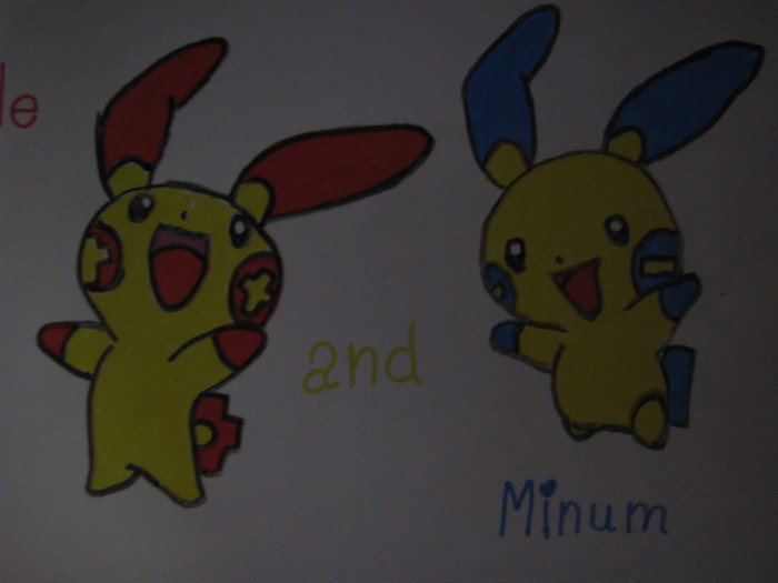 Minum and Plusle!; sunt sweet!
