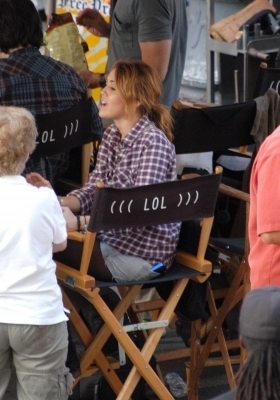  - x At the set of LOL in Detroit 2011