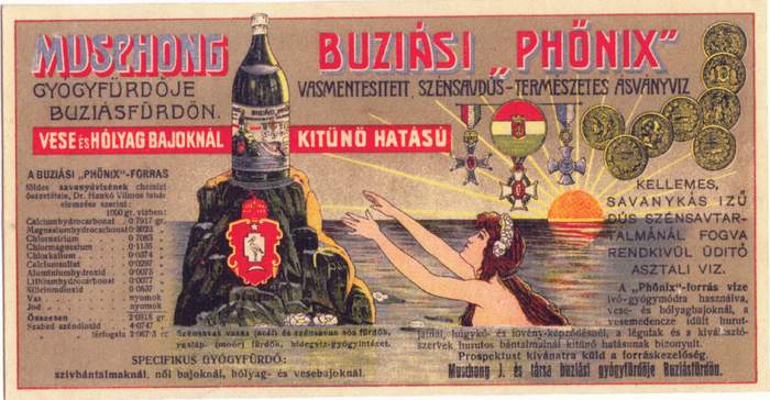 eticheta de apa - buzias intre 1900-1944