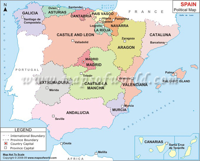 STANIA-Harta administrativa - SPANIA