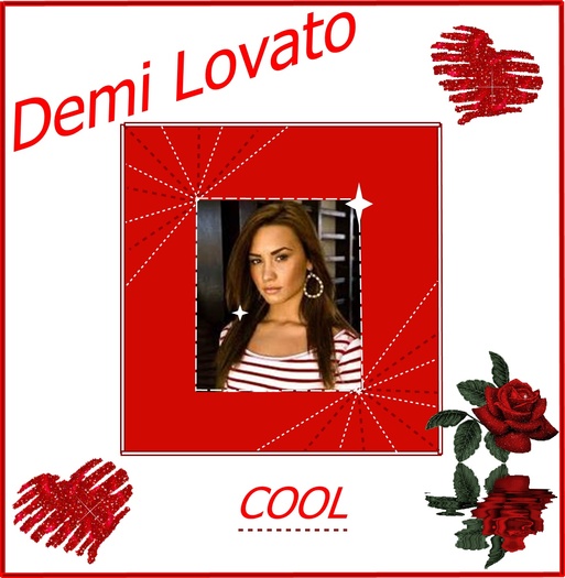 Demi Lovato rosu cu alb modificata - Demi Lovato modificata