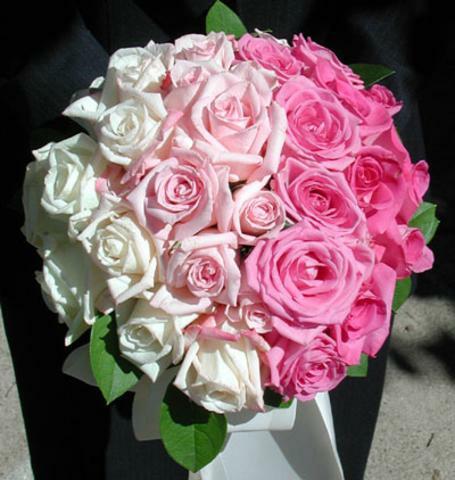 buchet roz cu alb - Buchete