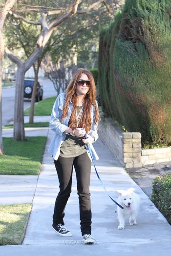 15 - Out and about with her Dog in Toluca Lake - January 27 2010