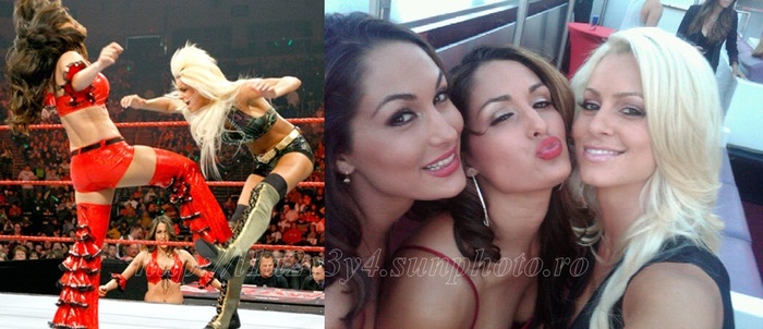 maryse vs bella twins (26)-horzf - in wrestling se urasc in realitate sunt prietene