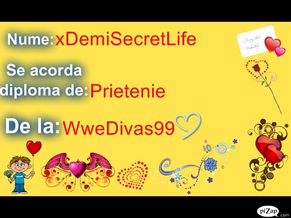 Diploma pentru xDemiSecretLife - 0000-Fac diplome