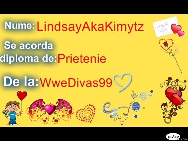 Diploma pentru LindsayAkaKimytz