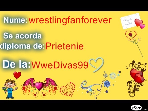 Diploma pentru wrestlingfanforever