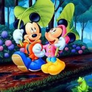 Mikey si Minie sub umbrele de frunze - Personaje din desene animate