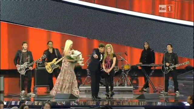 bscap0596 - Avril Lavigne live What The Hell and Interview in Italy at San Remo Festival