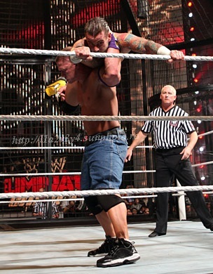a (3) - elimination chamber  Randy Orton  John Morrison  R-Truth   King Sheamus and CM Punk