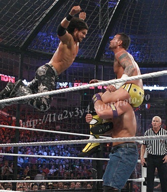 a (2) - elimination chamber  Randy Orton  John Morrison  R-Truth   King Sheamus and CM Punk