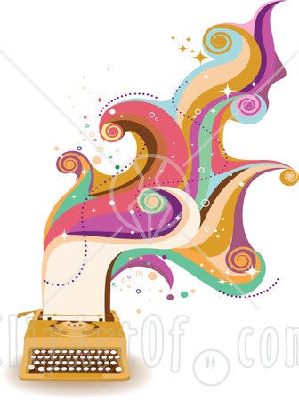 74368-Royalty-Free-RF-Clipart-Illustration-Of-Magical-Waves-Rising-From-A-Typewriter