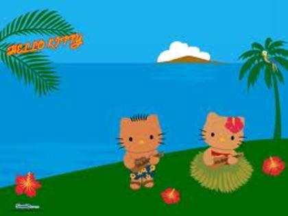 Hawaiian couple - Poze cu Hello Kitty