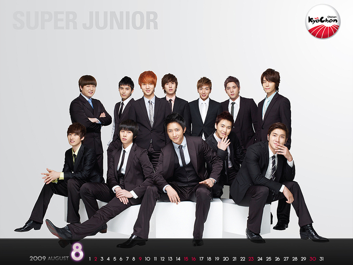 super-junior-kyochon-chicken-2009-august-calendar - Super Junior
