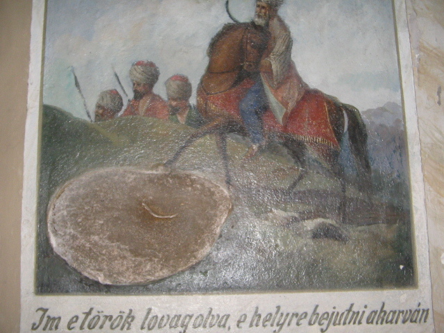 IMG_0594; Urma copitei calului întipărită în stâncă, atunci când turcul a vrut să intre în mănăstirea Radna.
