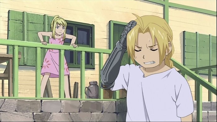 FMA-Brotherhood-The-First-Day-screencaps-edward-elric-and-winry-rockbell-7144706-1440-810 - Edward and Winry