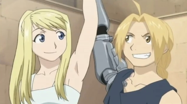 FMA-Wii-Game-screencaps-edward-elric-and-winry-rockbell-9561460-629-351 - Edward and Winry