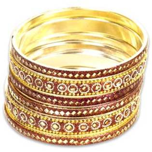 Meena-Work-Gold-Plated-Silver-Bangles-5 - Bratari indiene