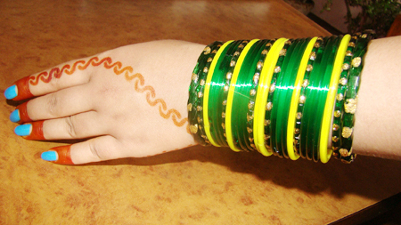 wearing-green-bangles