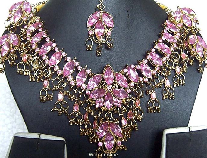 pink-kundan-Lac-work-jewelry-set-4 (1) - Bijuterii indiene2