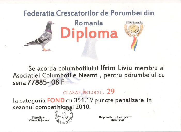 Diploma 5 001 - Rezultate 2010